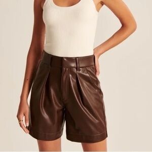 6 Inch Vegan Leather Tailored Shorts